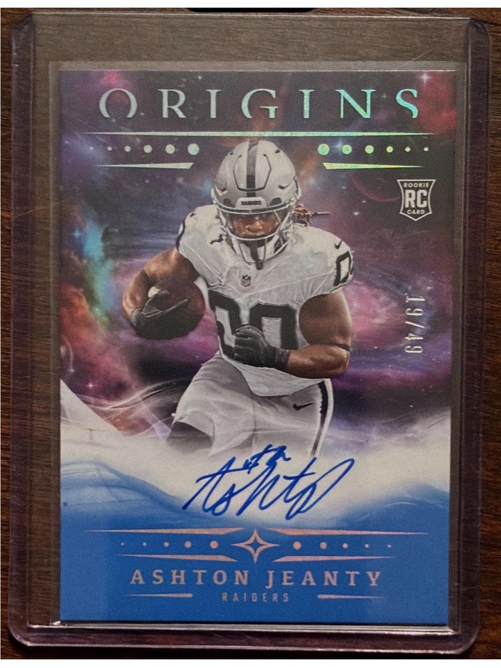 Origins Ashton Jeanty Rookie Autograph Card - White & Blue